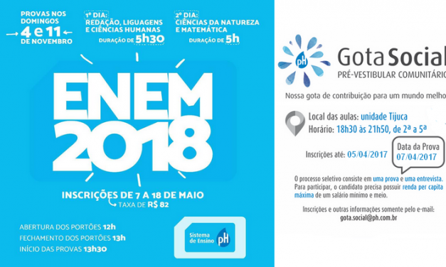 Inscrições abertas para o Gota Social, pré-vestibular comunitário na Tijuca