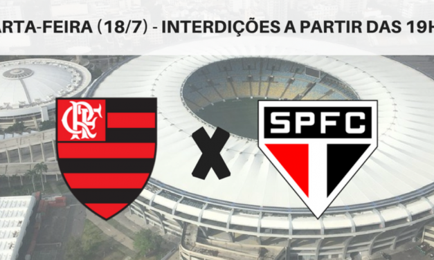 Maracanã: interdições para Flamengo x São Paulo, nesta quarta (18/7)