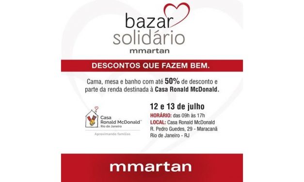 Loja mmartan promove bazar beneficente em prol da Casa Ronald McDonald-RJ